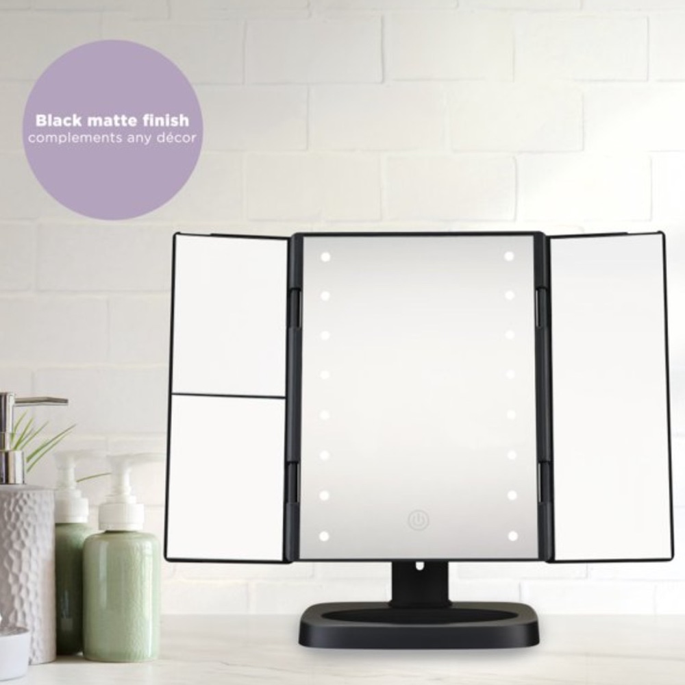 Conair Reflections TriPanel LED Plastic 1x 2x 3X Magnification Mirror - Picture 2 of 16